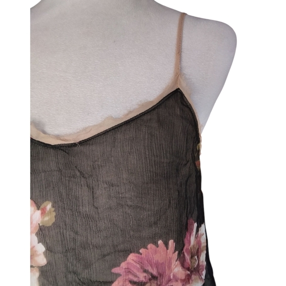 Anthropologie E by Eloise Floral Lightweight 100% Silk Tank Top Size Small - Picture 3 of 8
